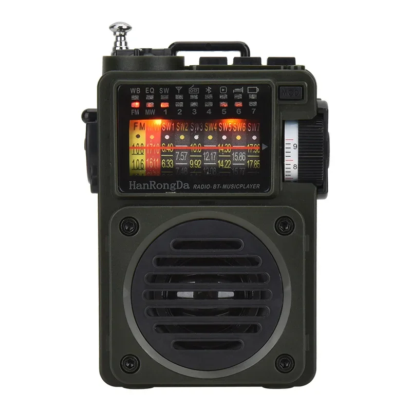 Portable Full Band Broadcast Radio Multimedia Music Player Bluetooth Speaker TF Card Player FM/SW Radio