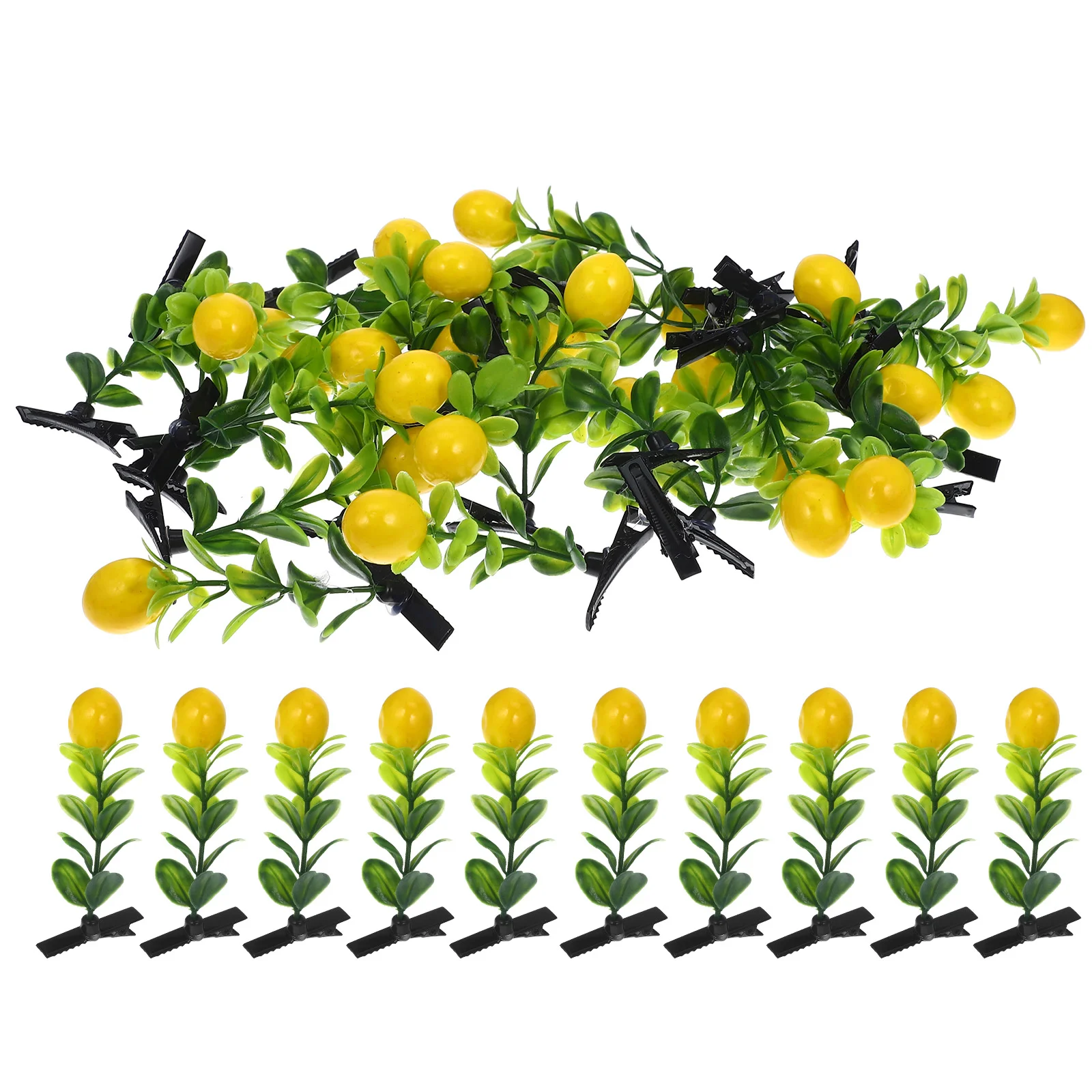 

30 Pcs Lemon Tree Hair Clip Clips for Kids Headgear Hairpin Cute Barrettes Mini Plastic and Zinc Alloy