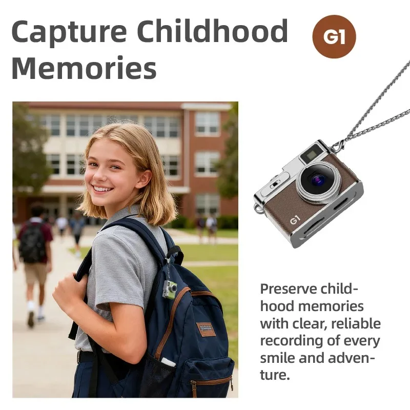 New Retro Mini Digital Camera Student Campus Card Machine Portable for Taking Photos and Videos Backpack Accessories 5