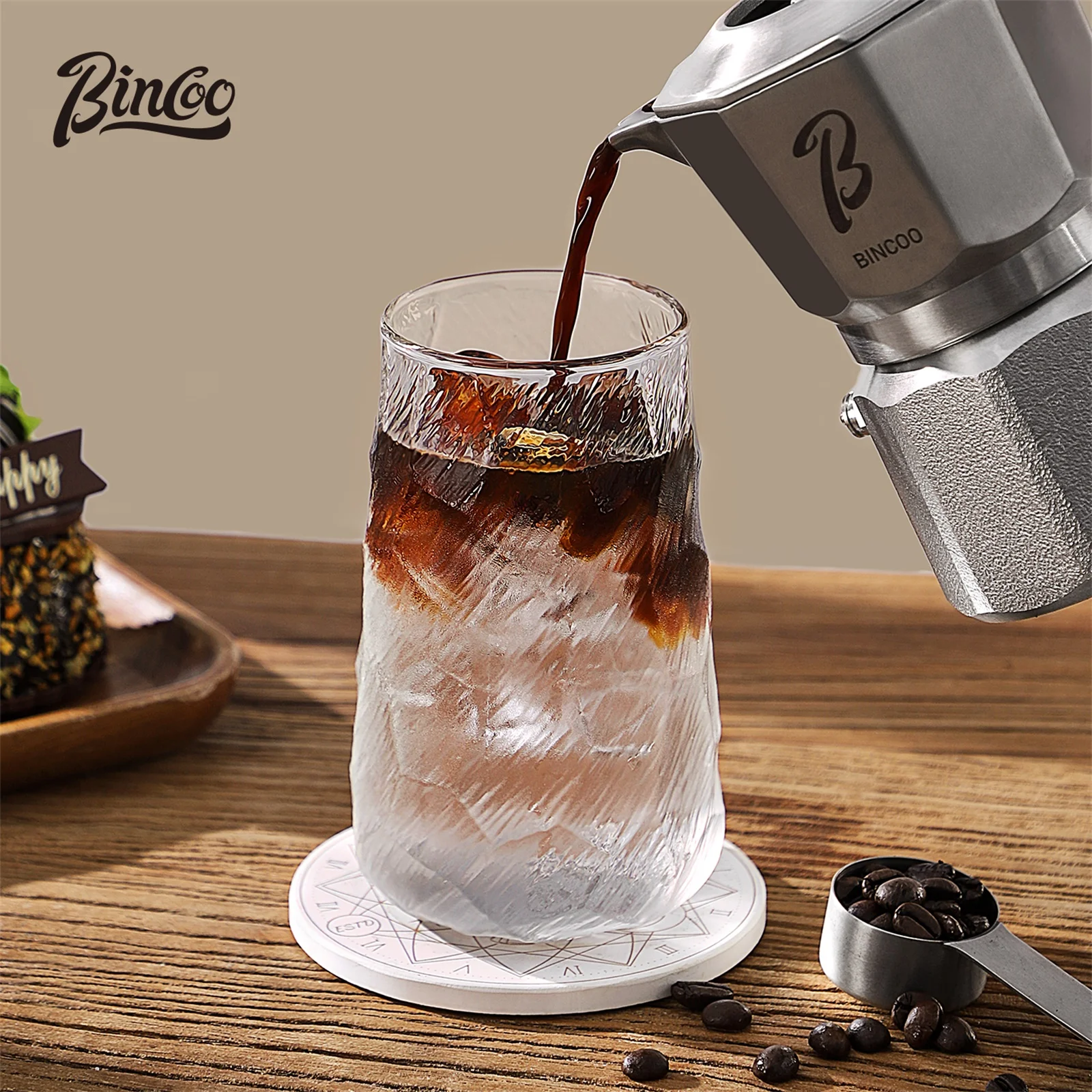 Bincoo Retro Style Glass Tumbler Set for Dirty Americano Afternoon Tea and High End Design with Elegant Look Ideal for Home