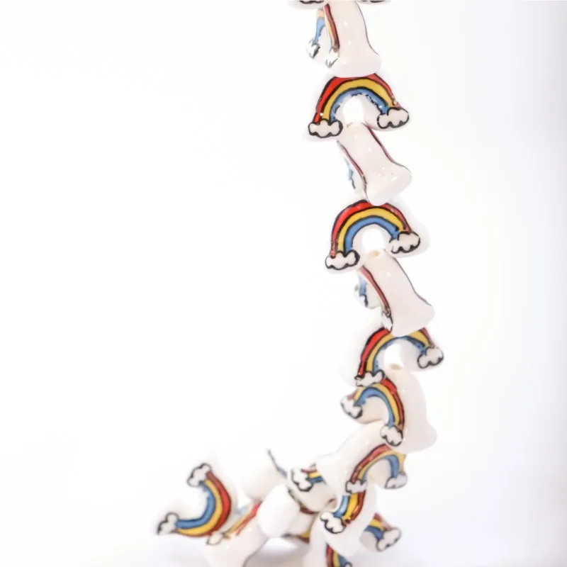 ジュエリー作り用の磁器ビーズセット,手作り,光沢,セラミック,DIY,DIY,10個