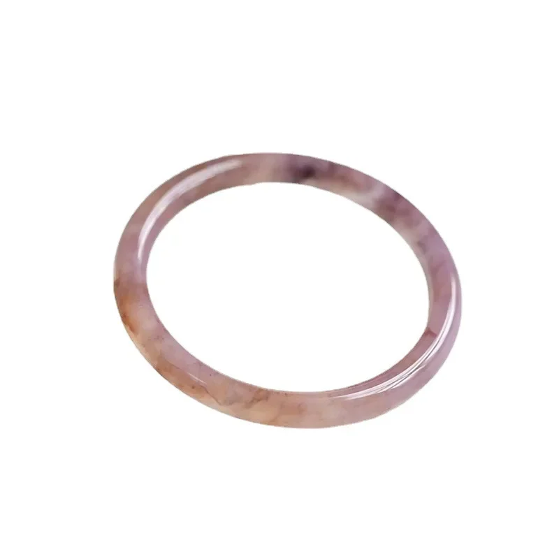 Natural gold silk jade violet round bar bracelet Hanfu accessories Xinjiang jade bracelet Internet celebrity gentle color image 6