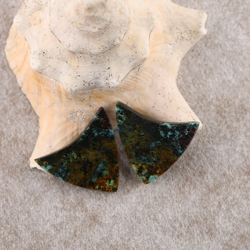

B&F Chrysocolla Earring Beads for Jewelry Making, Handmade Natural stones beads, Stones for jewelry Making Supplies
