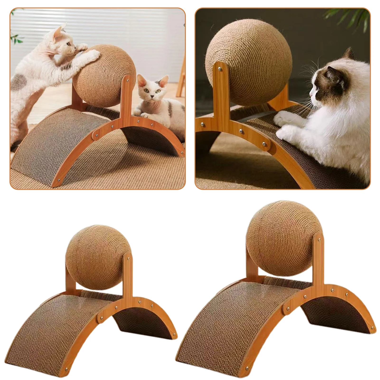 Rollendes Katzen-Kratzspielzeug 360 °   Rotierende Interaktive Spaß-Spielplätze für Mehrkatzen-Haushalte Stabile Massivholzstruktur Möbel