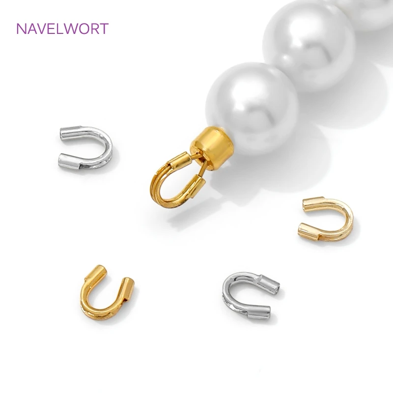 50/100 قطعة 18K مطلية بالذهب سلك نحاسي الحرس الحرس حماة الحلقات U شكل المشابك موصل ، DIY بها بنفسك صنع المجوهرات اكسسوارات #1