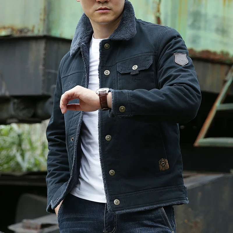 Autumn Winter Bomber Jacket Men Diamond Pattern Fleece Lined Casual Jacket Men Fashion Clothing 2026 Brand New Slim Fit Coat