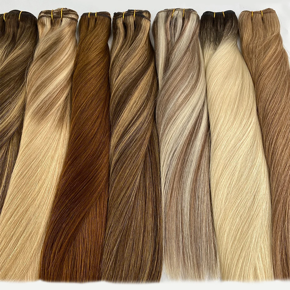 لحمة مزدوجة الروسية ريمي شعر بشري حقيقي نسج لحمة ملحقات كامل الرأس 100 جرام آلة لحمة 100% حزمة سميكة أومبير الشعر البرازيلي