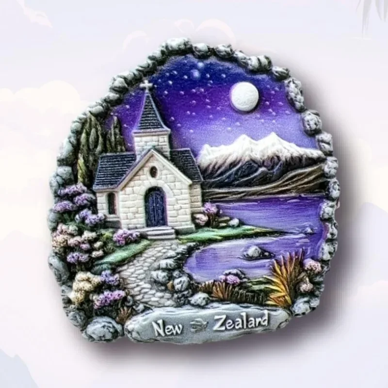 New Zealand Fridge Magnets Aurora Church Polar Night Fridge Stickers Home Decor Wedding Gifts