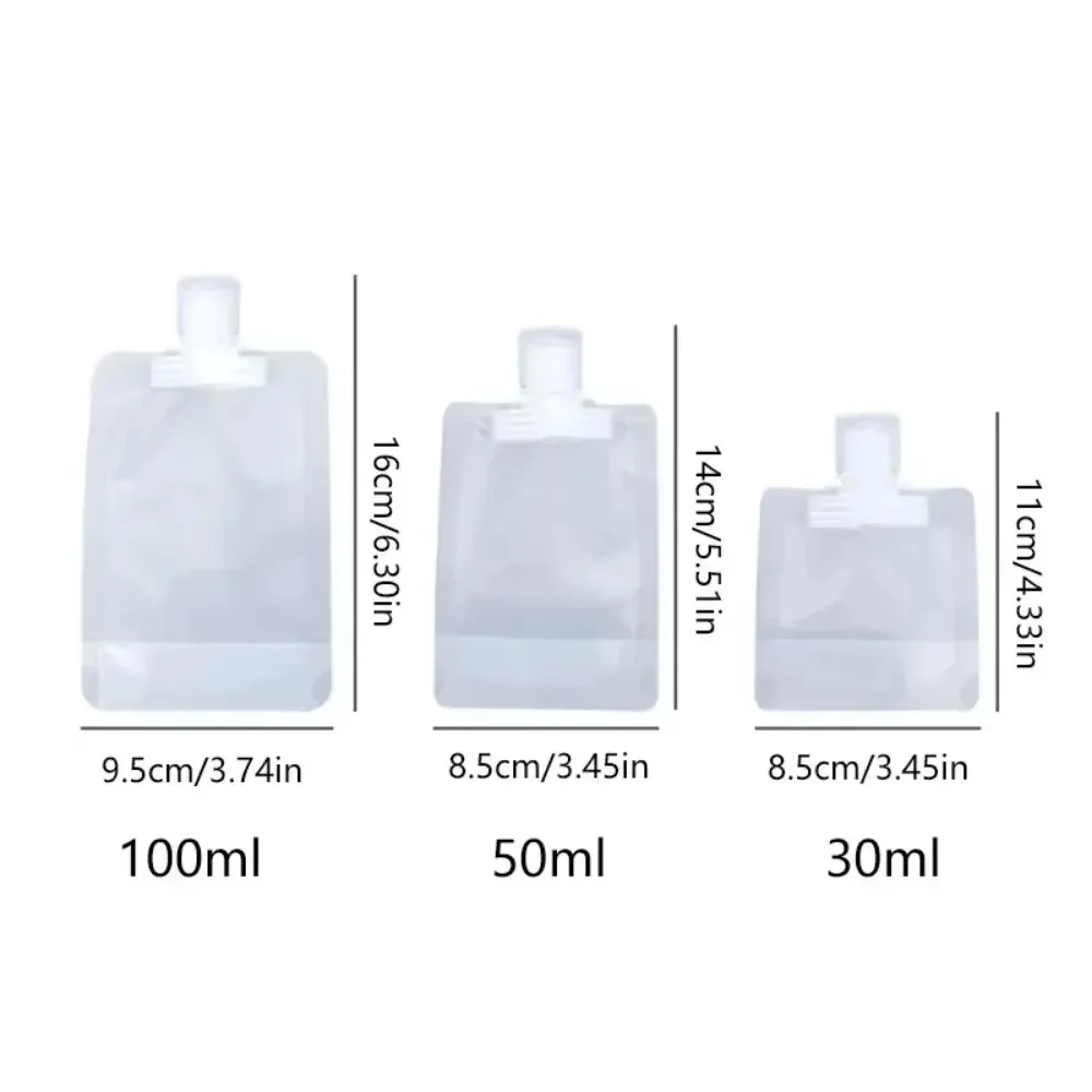 10 Pz 30/50/100 ml Viaggio Vuoto Spremere Borse Lozione Dispenser Bag Riutilizzabile Shampoo Balsamo Liquido Cosmetici Borse di Immagazzinaggio