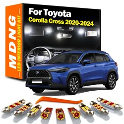 MDNG 11Pcs For Toyota Corolla Cross 2020 2021 2022 2023 2024 LED Interior Map Dome Light Kit License Plate Lamp Car Accessories