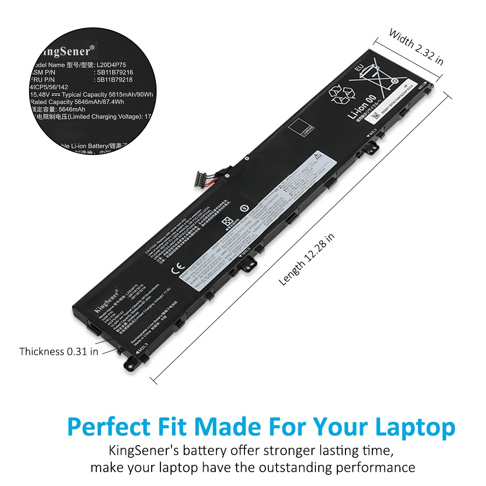 KingSener L20D4P75 Bateria do laptopa Lenovo ThinkPad P1 Gen 4 Gen 5 Gen 6 Typ 20Y3/20Y4/21DC L20M4P75 SB11B79215