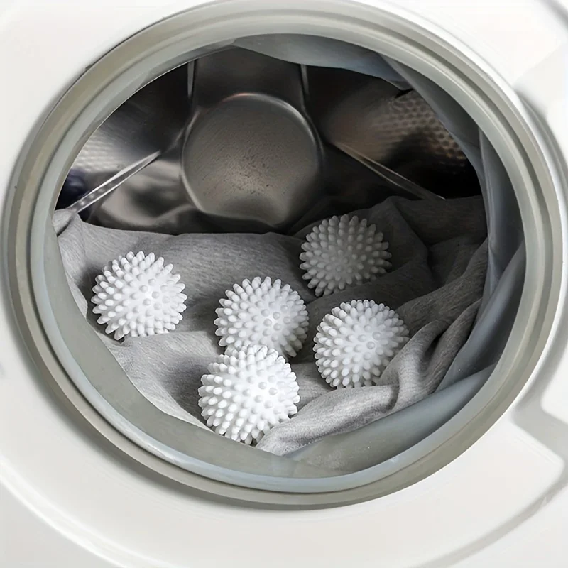 6 reusable laundry balls - effective anti wrap laundry, drying, fabric softening, stain removal, and care - for cleaning