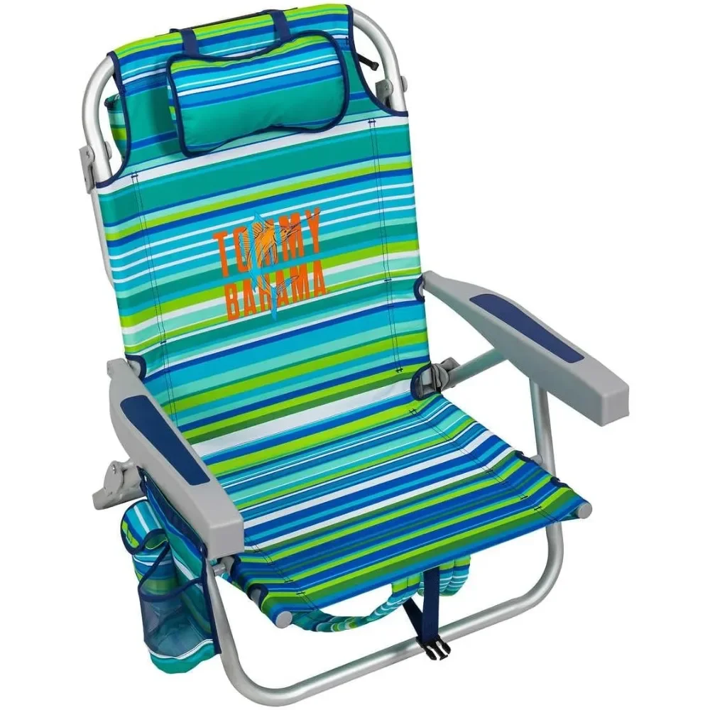 

Beach Chair , Including Lay Flat (Green Stripes)