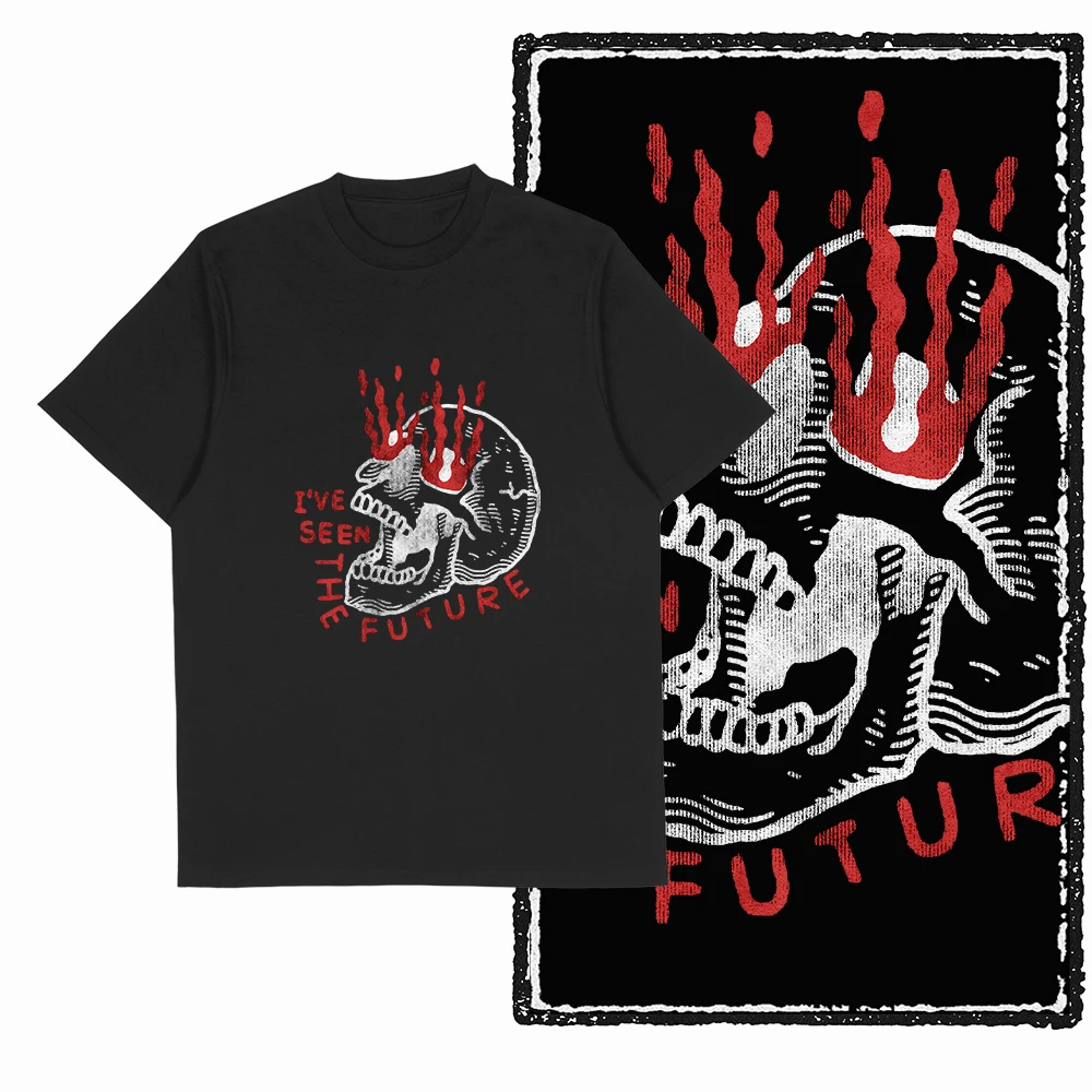 2025 カジュアル純綿ストリートスタイルレトロクール限定メンズ＆レディースTシャツY2KラウンドネックレトロTシャツトップ