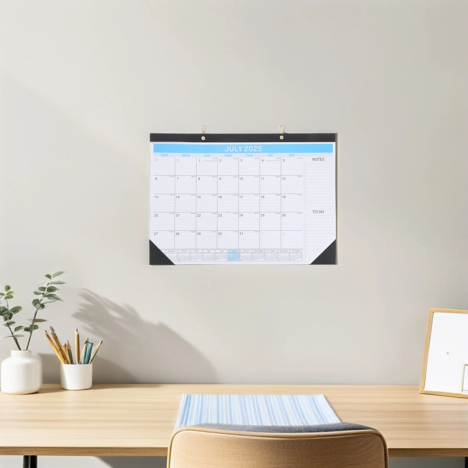

Calendar Wall Hanging Planner Academic Year Simple July 2025 to December 2026 Blue Annual