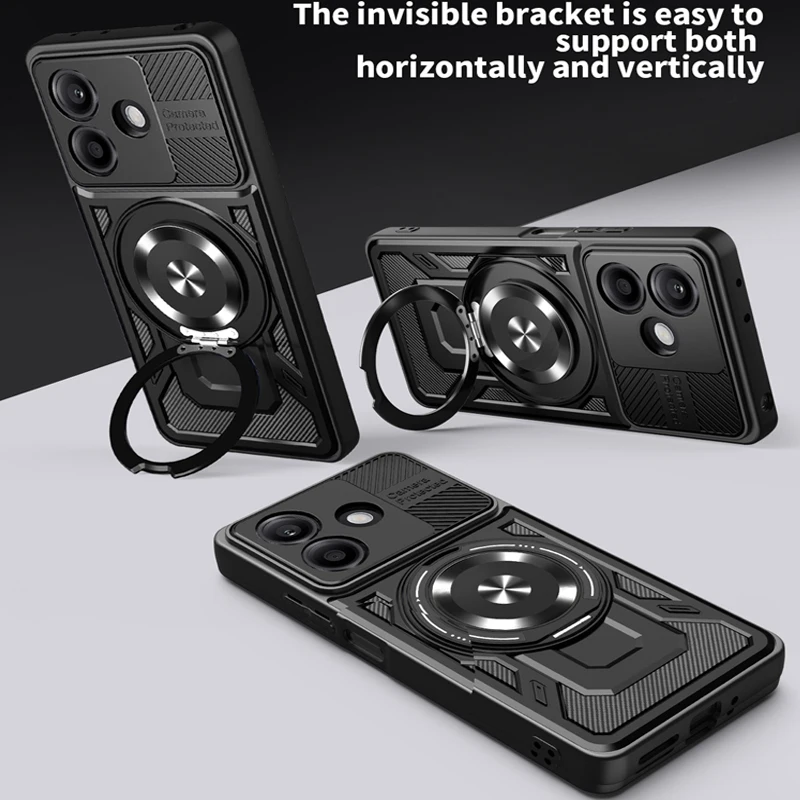 حافظة هاتف مغناطيسية شحن لاسلكي حامل معدني لهاتف OPPO A5 Pro 4G 5G عدسة حماية الغطاء الخلفي حالات ناعمة مقاومة للصدمات