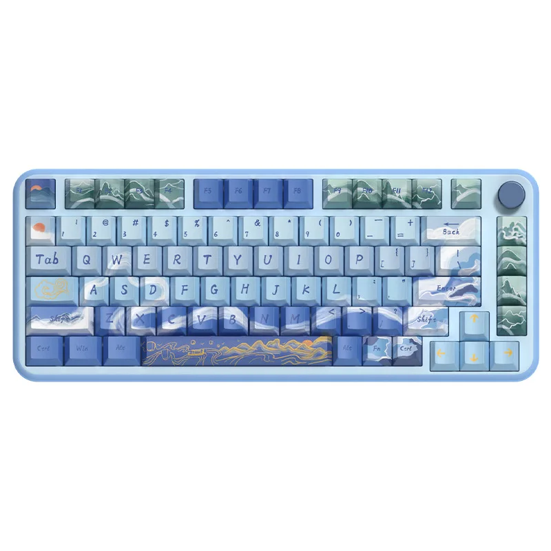 138/158 Key Landscape Lakes Mountains Creative Keycaps Personalized Pbt Thermal Sublimation Mechanical Keyboard Accessories