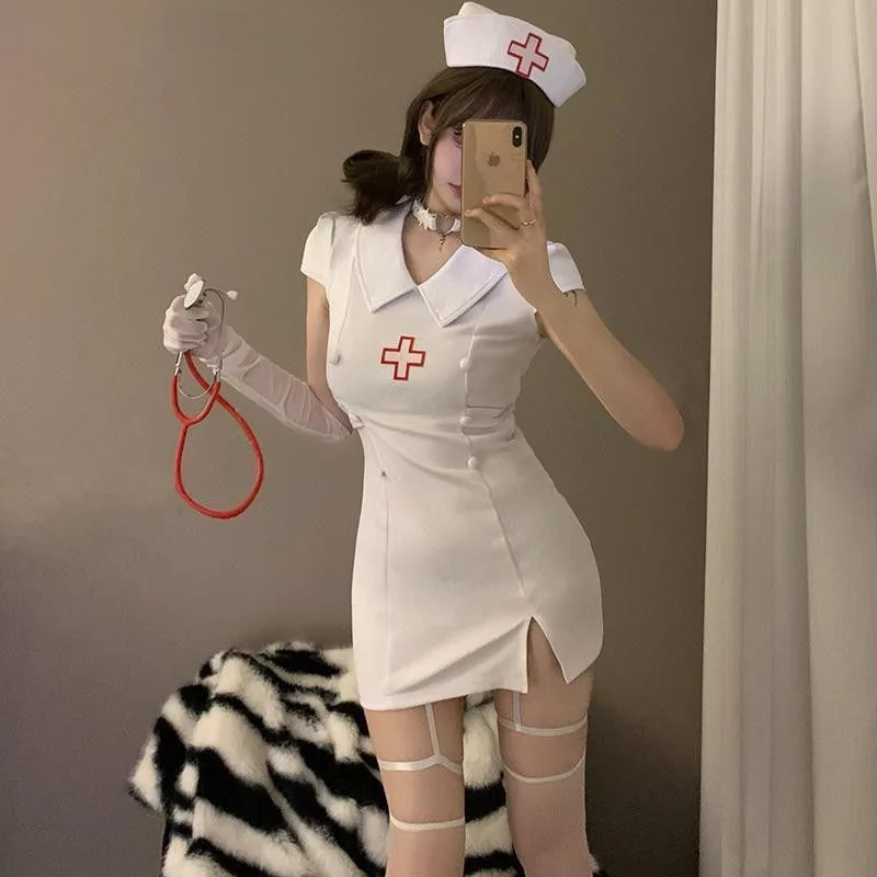 

Women's Dark Little Devil Halloween Cosplay Costume Pure Desire Doctor Maid Suit Little Nurse Uniform Sexy Hot Tight Dress 2025