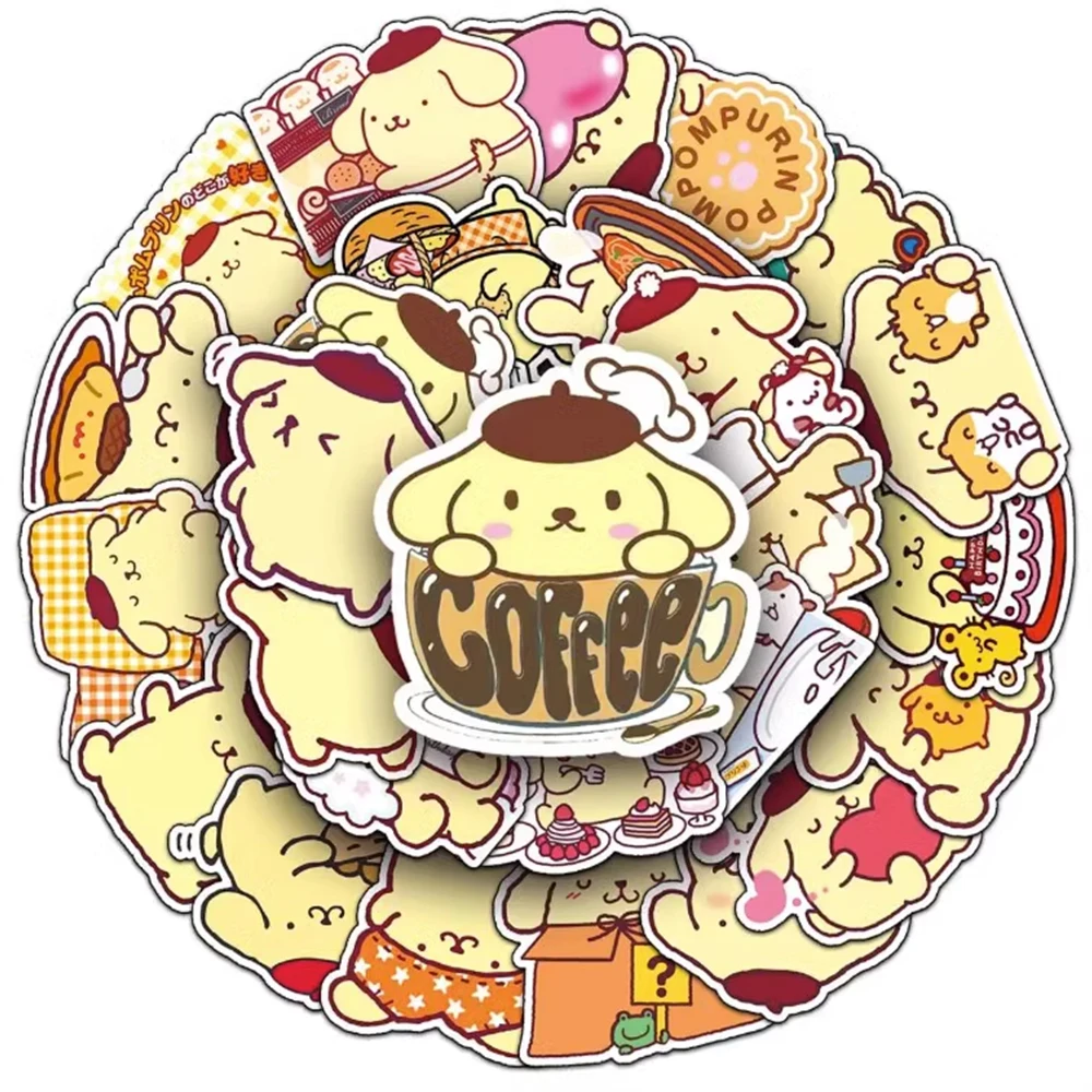 10/30/50PCS Cute Pompompurin Cartoon Stickers Anime DIY Phone Laptop Stationery Car Waterproof Kid Decal Toy Kawaii Sticker Gift