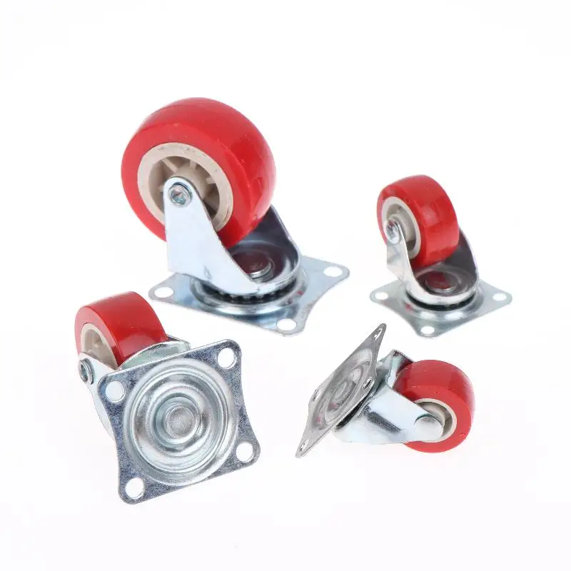 4Pcs Universal Caster Wheel Heavy Duty Swivel Caster Capacity Wear Resistant PVC Industrial Castor Wheel Furniture Wheels Caste