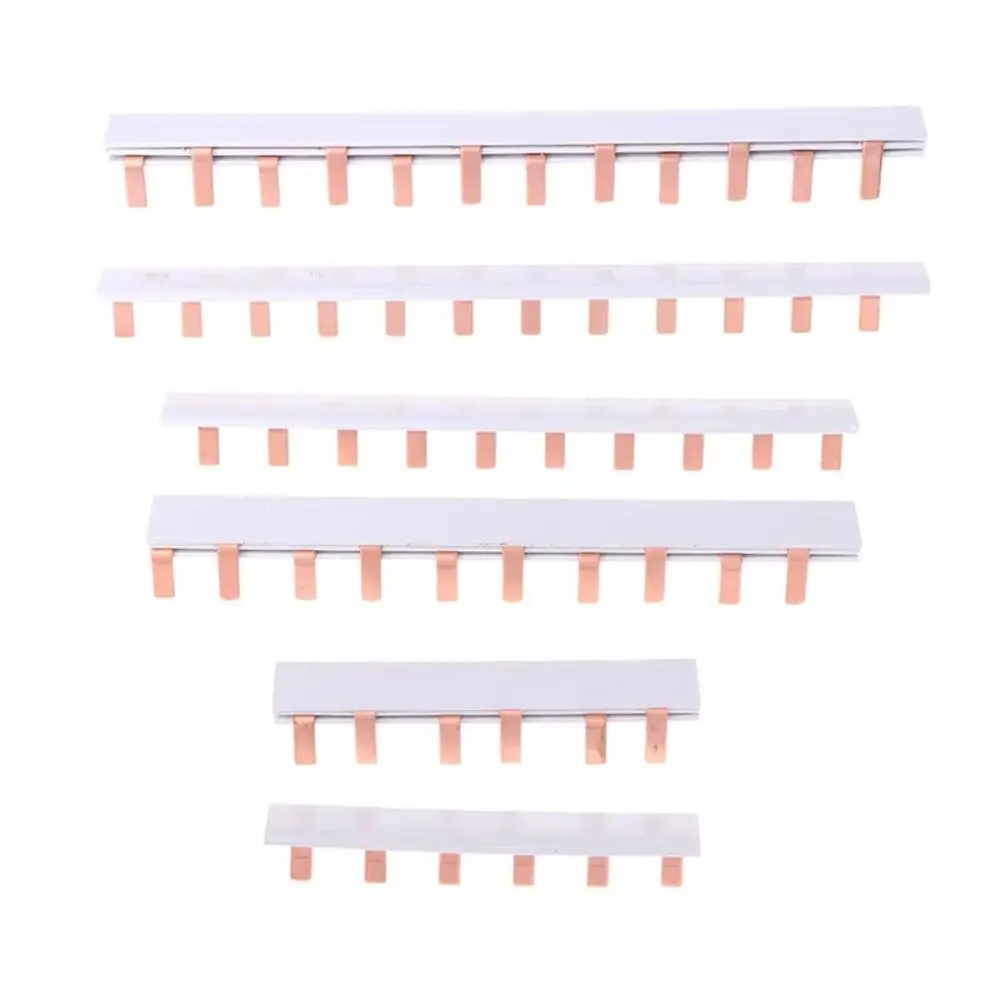 1Pcs 63A MCB Busbar 4-12 Way 1/2/3Pole Pin Type Busbar 18/36mm Phase Spacing PVC Flame Retardant Circuit Breaker Busbar
