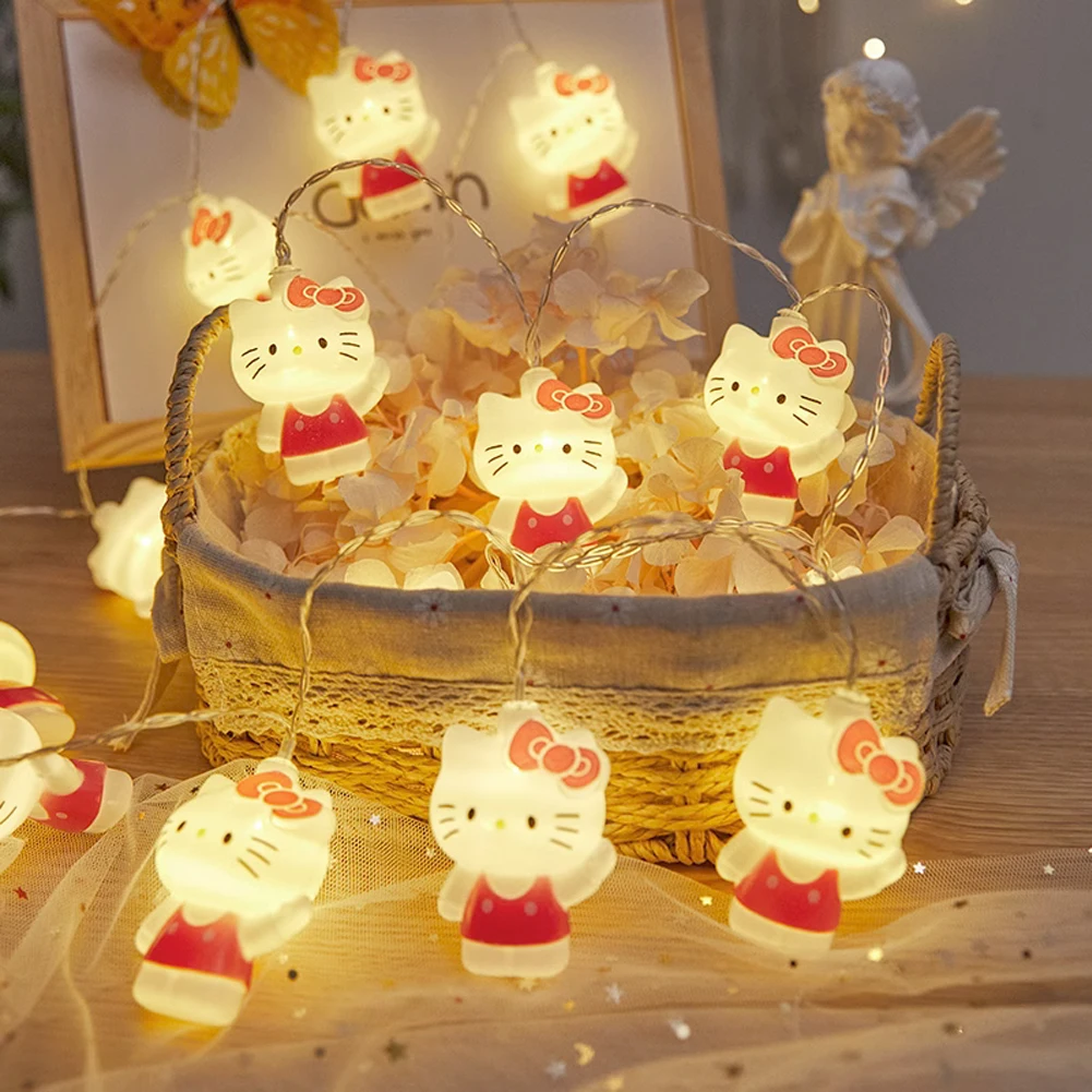 Cute Cartoon Cat Fairy Light String Girls Kids Room Decoration Lights Birthday Party Light Garland Outdoor Camping String Lights