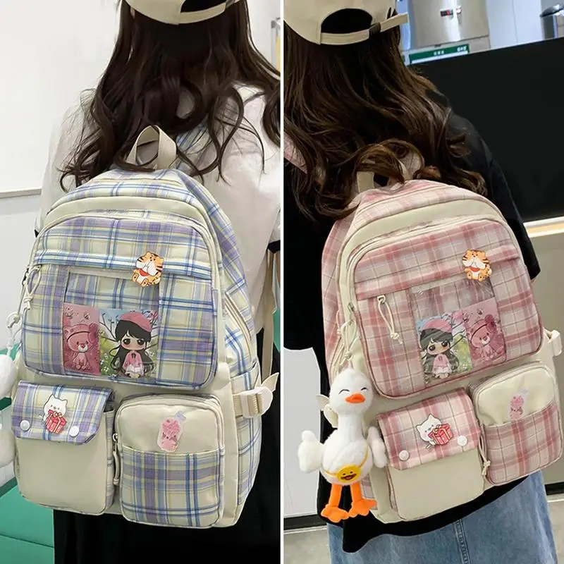 Cute School Girls Bag Breathable 5PCS/Set Cute Backpack Large Capacity Kids Backpacks For Spine Protection School Supplies