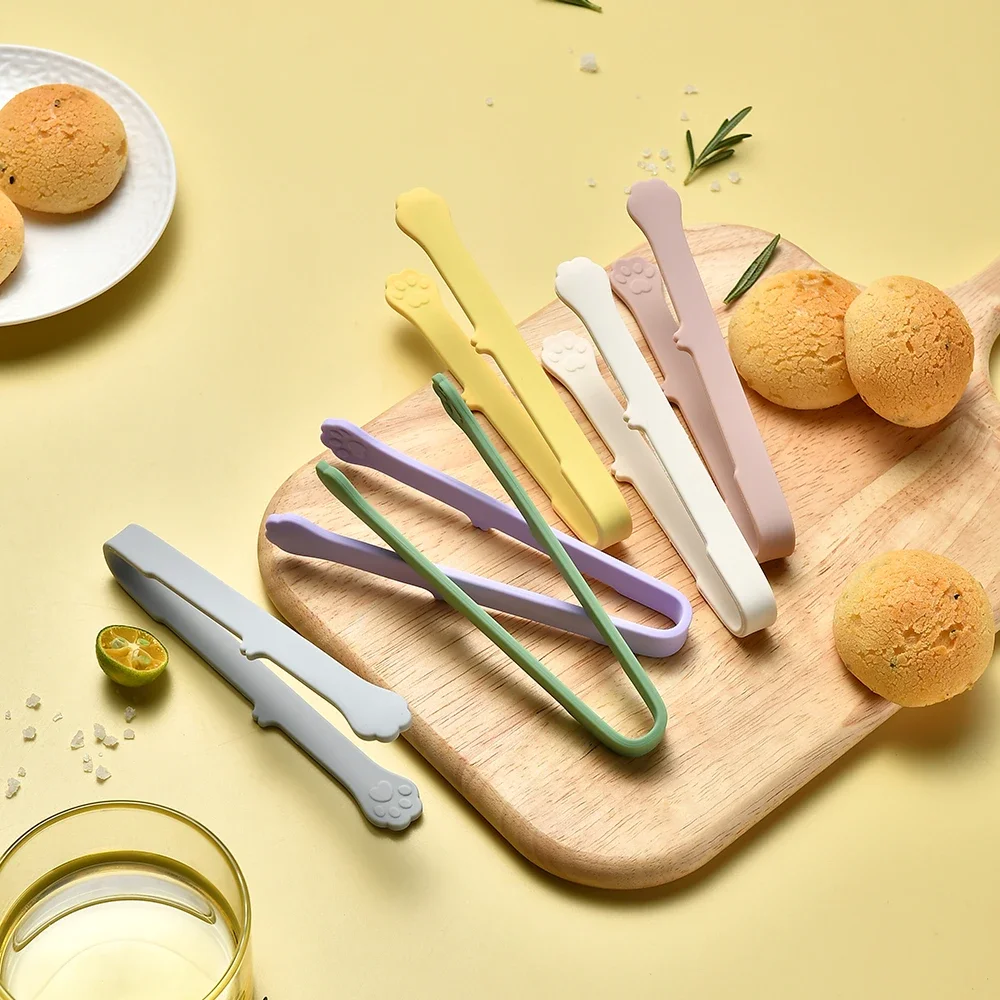 3 pçs clipe de açúcar de café silicone anti-skid pinças de gelo forma de pata de gato comida bolo braçadeira gadgets de cozinha barra buffet ferramentas pinça