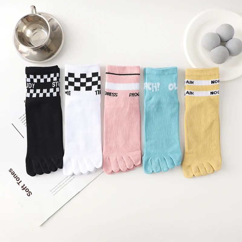 

Cotton Five Toe Socks Ladies Four Season Breathable Ladies Socks Lot Kawaii 5 Finger Fun Socks