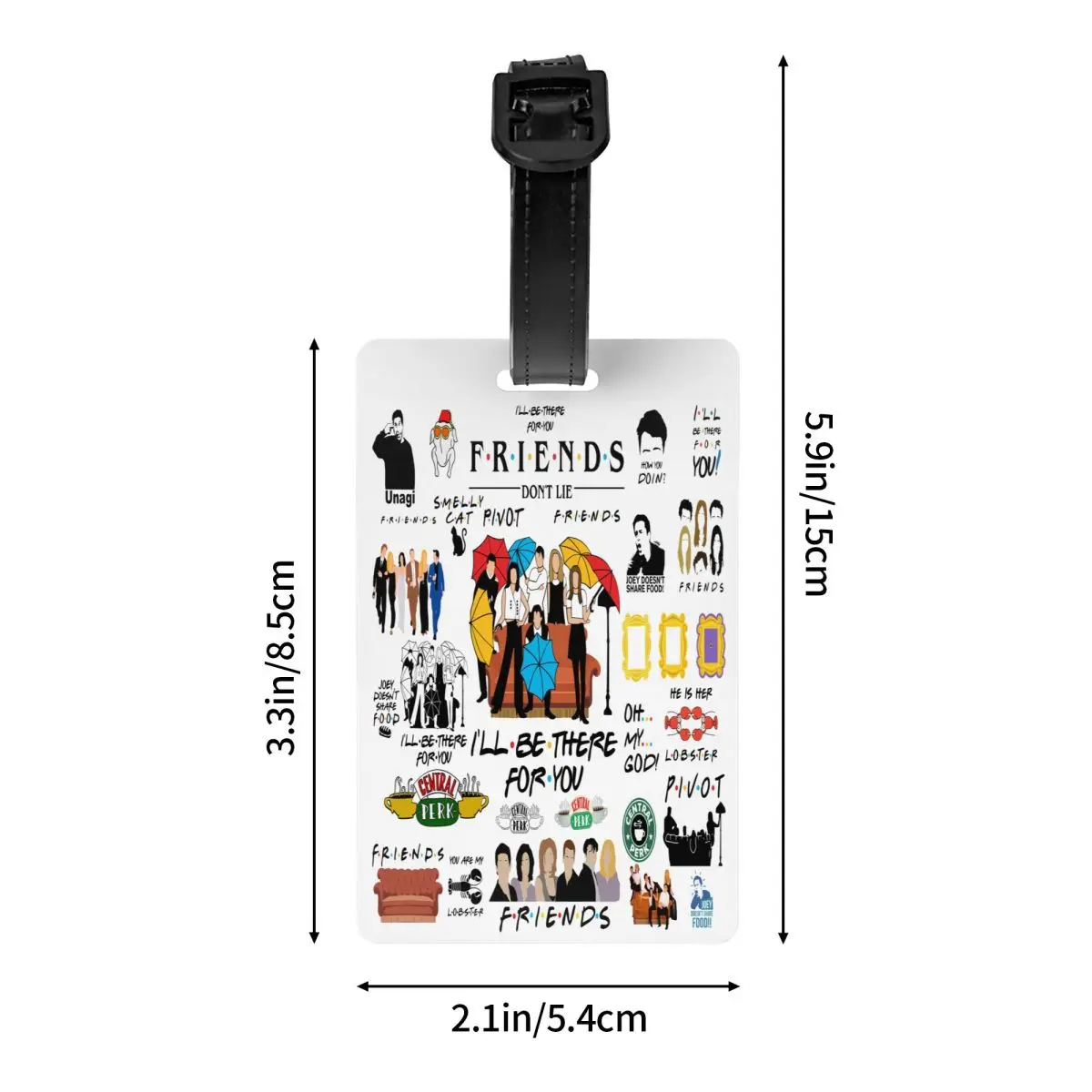 Funny TV Show Friends Collage Luggage Tag for Suitcases Cute Baggage Tags Privacy Cover ID Label