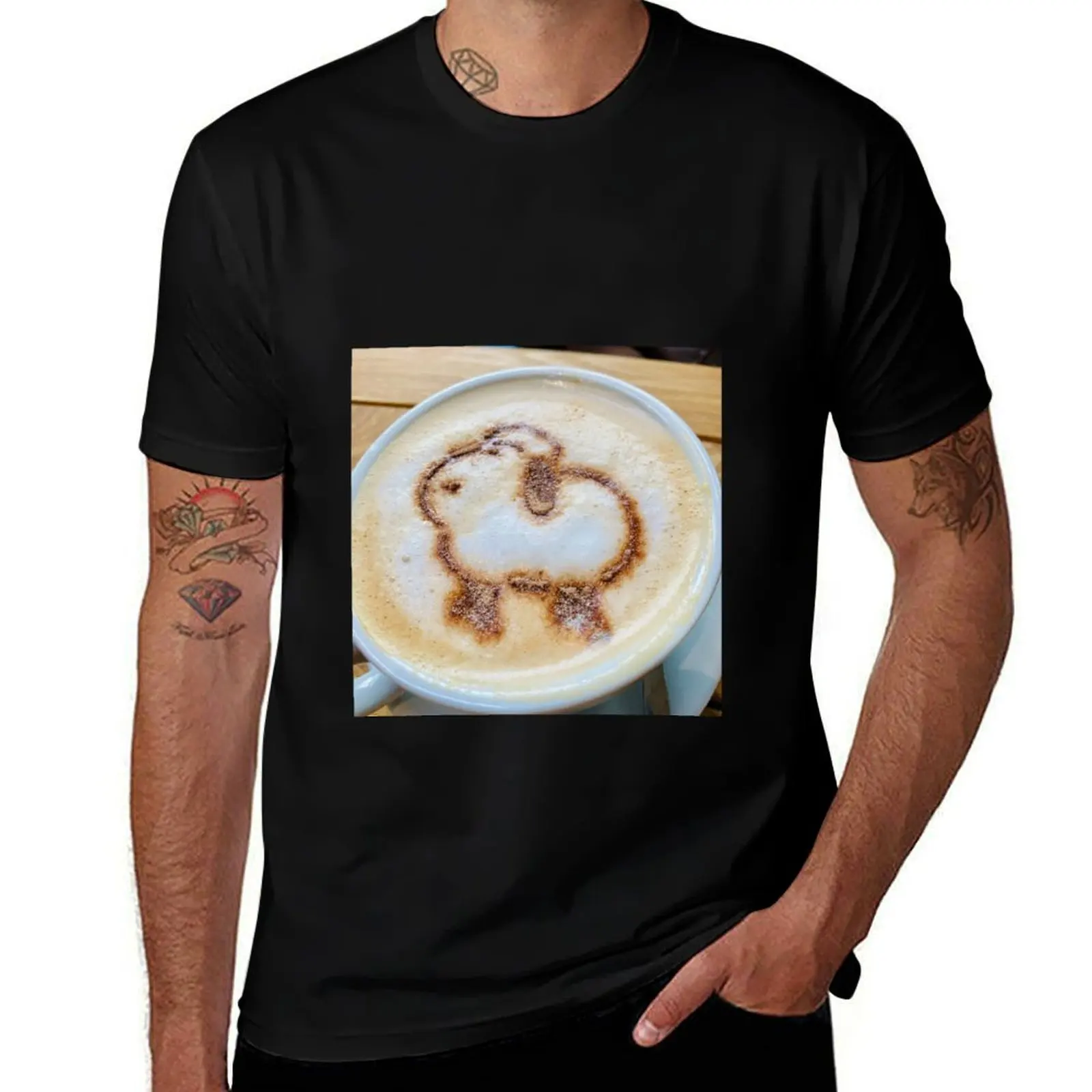 

Футболка с овечкой Chai latte, летняя рубашка, мужская одежда, футболки с рисунком, мужские рубашки с рисунком