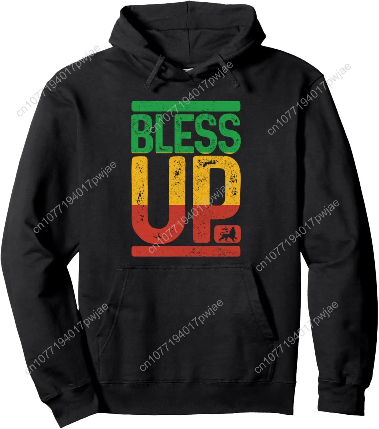 

Bless Up Reggae Music Rastafari Lion Of Judah Rasta Gift Pullover Hoodie