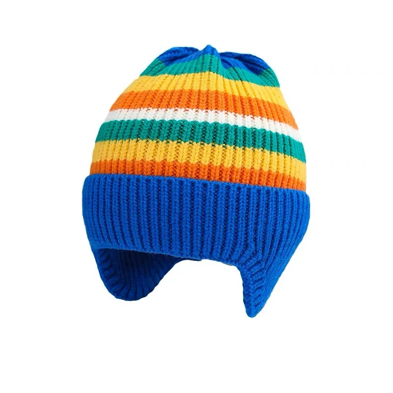 0-1 Years Old(0-12 Month) Baby Boys Girls Hats Winter Warm Knitted Beanie Caps with Earflap for Children Kids Outdoor Hats 6