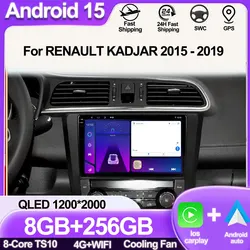 9 Inch Carplay Android Car Radio For RENAULT KADJAR 2015 - 2019 Multimedia Center Bluetooth 4G Wifi Rear Camera Touch Display