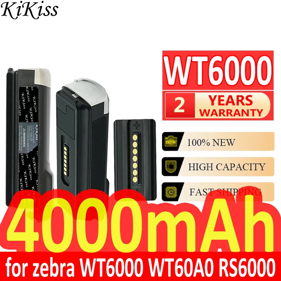 

Аккумулятор KiKiss 4000 мАч для zebra WT6000 WT60A0 RS6000 BT 000262 A01 BTRY-NWTRS-33MA-01