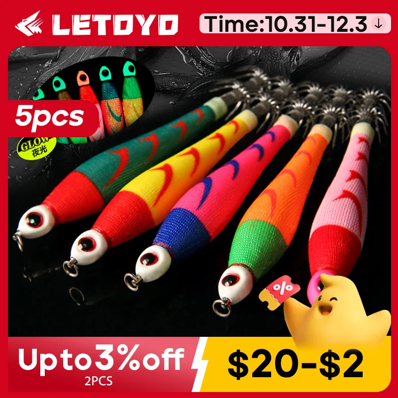 LETOYO 5pcs 150g-56g TRAXEX lead sutte Luminous squid jig Artificial bait Webfoot Octopus Cuttlefish sea fishing lure squid lure