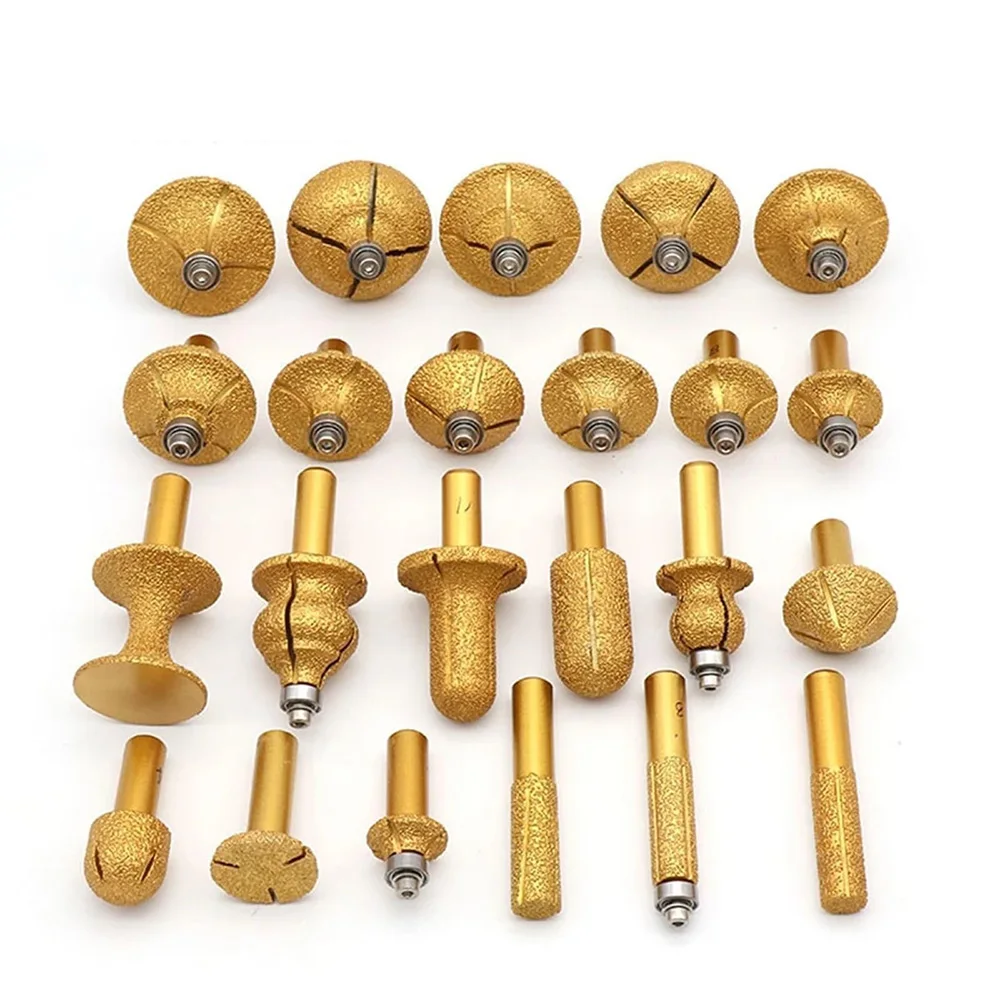 

1pcs 1/2" Shank Vacuum Brazed Diamond Router Bits for Granite Marble Router Cutter Profiling Cutting Stone Edge Engraving Tools