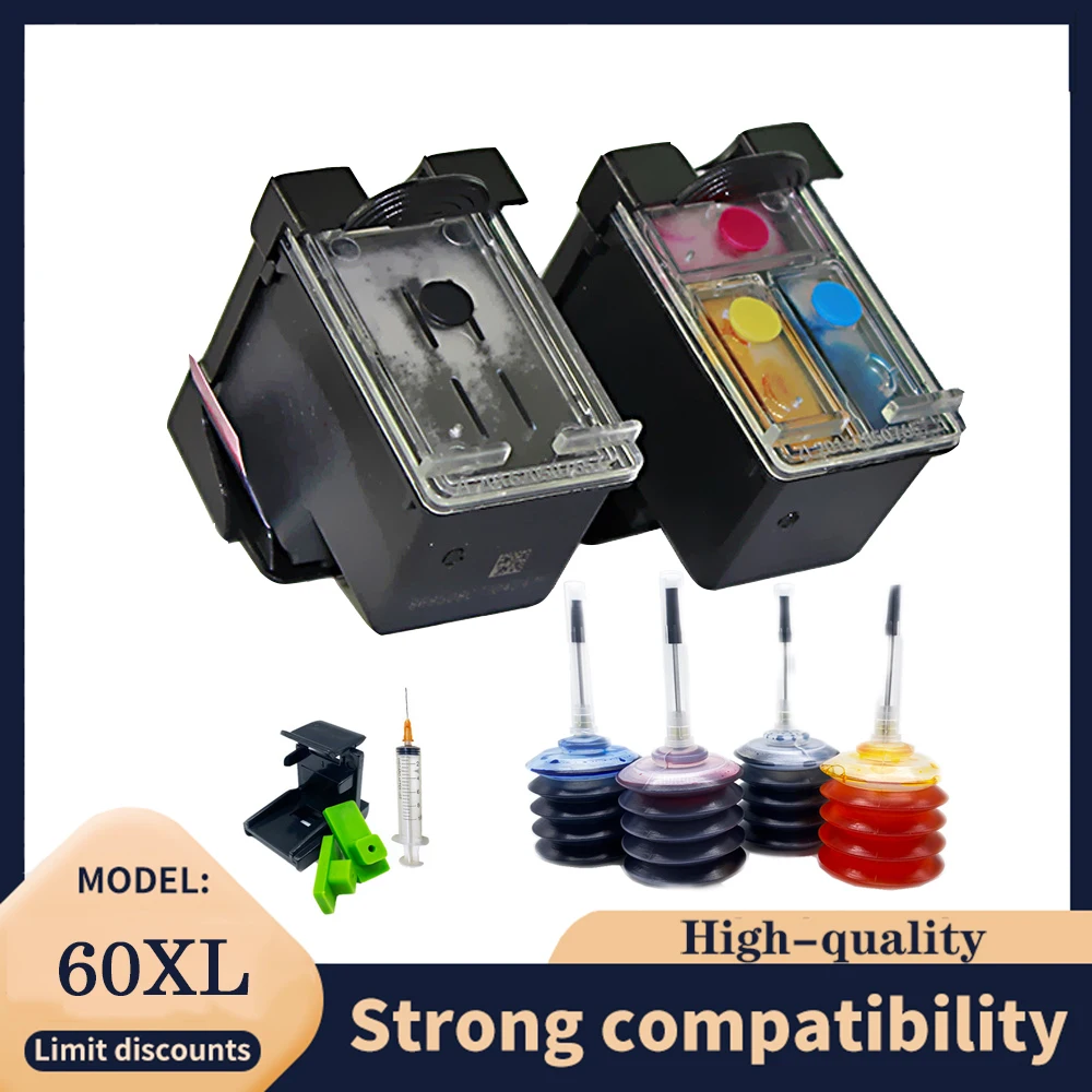 

vilaxh For HP 60 XL ink cartridge for HP60 60xl Deskjet F2480 F2420 F4480 F4580 F4280 D2660 D2530 D2560 PhotoSmart C4680 printer