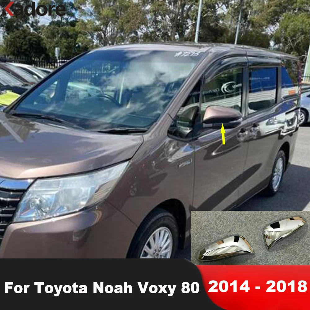 Rückspiegelabdeckung für Toyota Noah Voxy 80 2014 2015 2016 2017 2018 Chrom Auto-Seitenspiegelkappen Zubehör