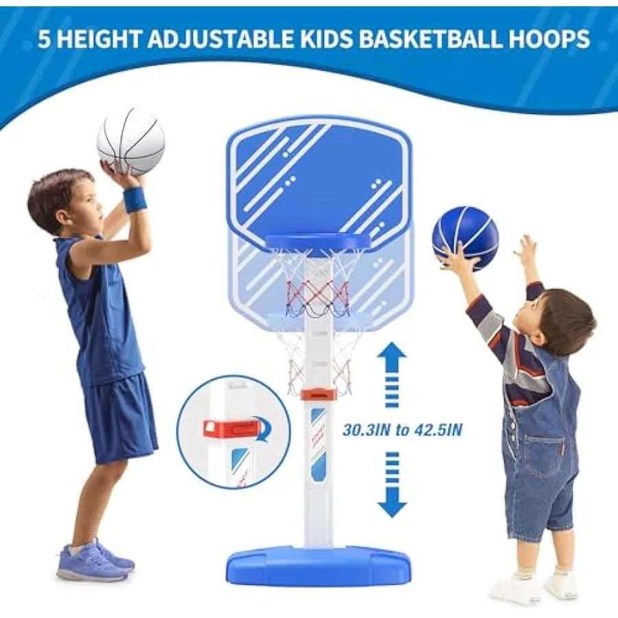 Argola de basquete ajustável para crianças, cesta de basquete com bolas, mini gol de basquete, brinquedos esportivos, natal bi
