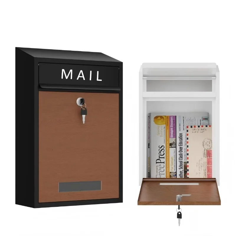 

Durable Outdoor Wall-Mounted Galvanised Steel Modern Letter Box Lockable Antirust Metal Mailbox Post Application
