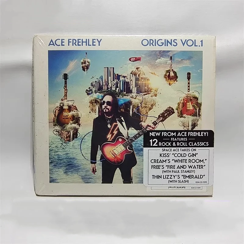 Hard Rock Ace Frehley Kiss música CD Origins Vol 1 álbum sala blanca grabación de música Cosplay Walkman coche banderas de sonido caja música de fiesta