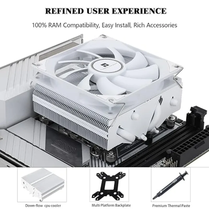 مبرد وحدة المعالجة المركزية Thermalright AXP90-X53 الأبيض TL-9015 PWM CPU Fan AGHP 3.0 ITX مبرد المبرد لـ AMD: AM4/AM5 Intel 115X/1200/17XX