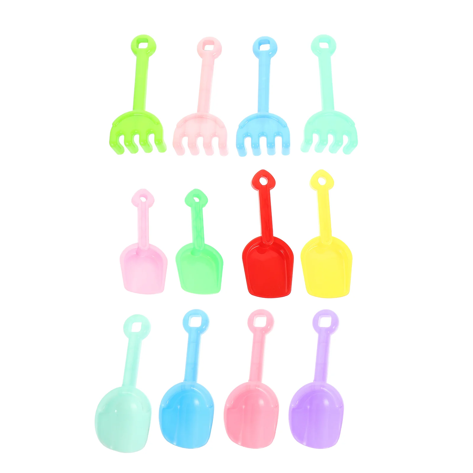 12 Pcs Children's Beach Toys Sand Shovels for Kids Safe Lightweight Plastic Digging Tools Bright Colors Fun Design Perfect Party