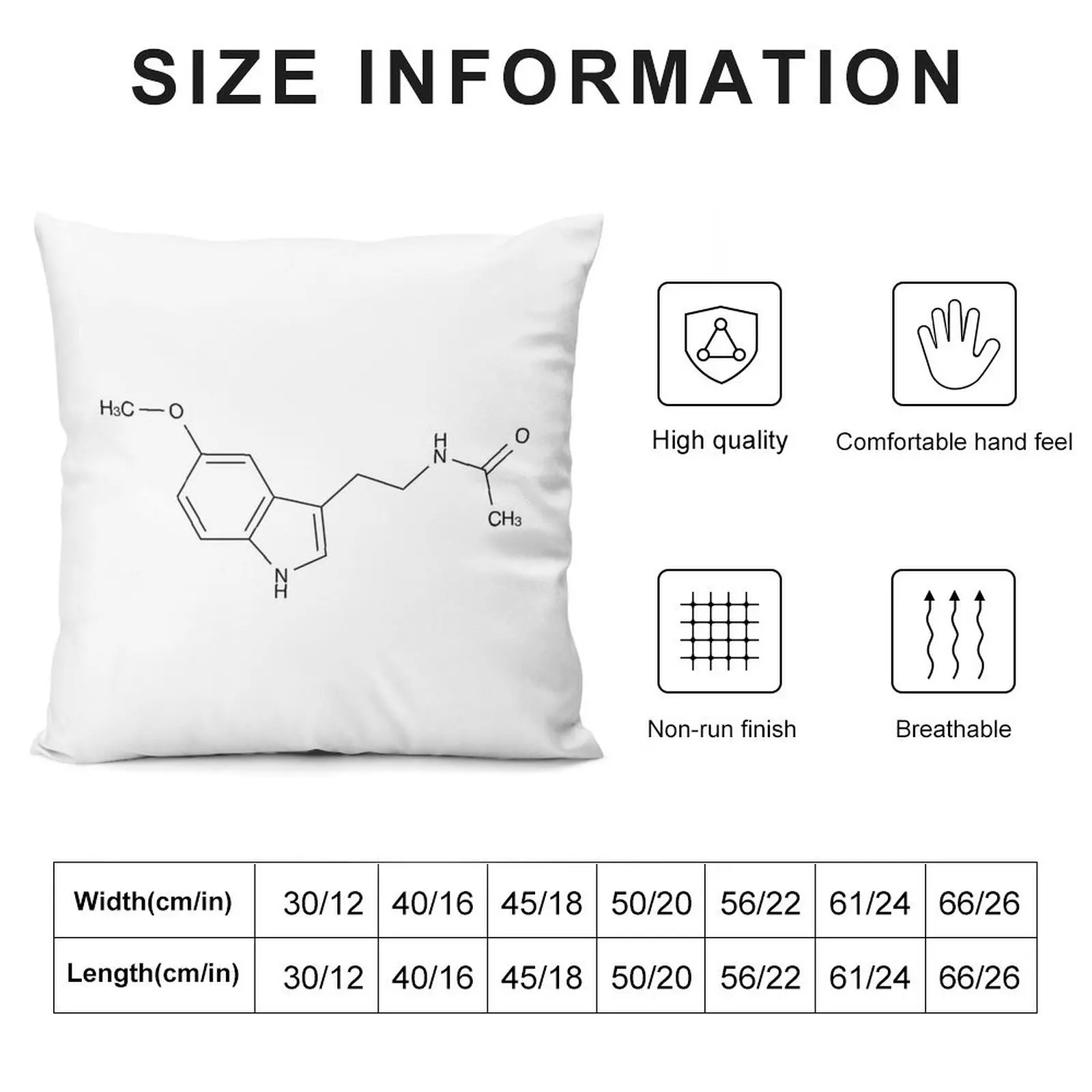 Melatonin Chemical Molecule Structure Throw Pillow Decorative Cushions For Living Room Covers For Sofas pillow