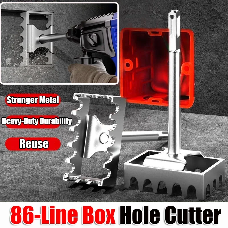 86-Line Box Opener Junction Box Mounting Tool Groove Cutter Fast Wall Square Hole Puncher for Brick Concrete Cement Stone
