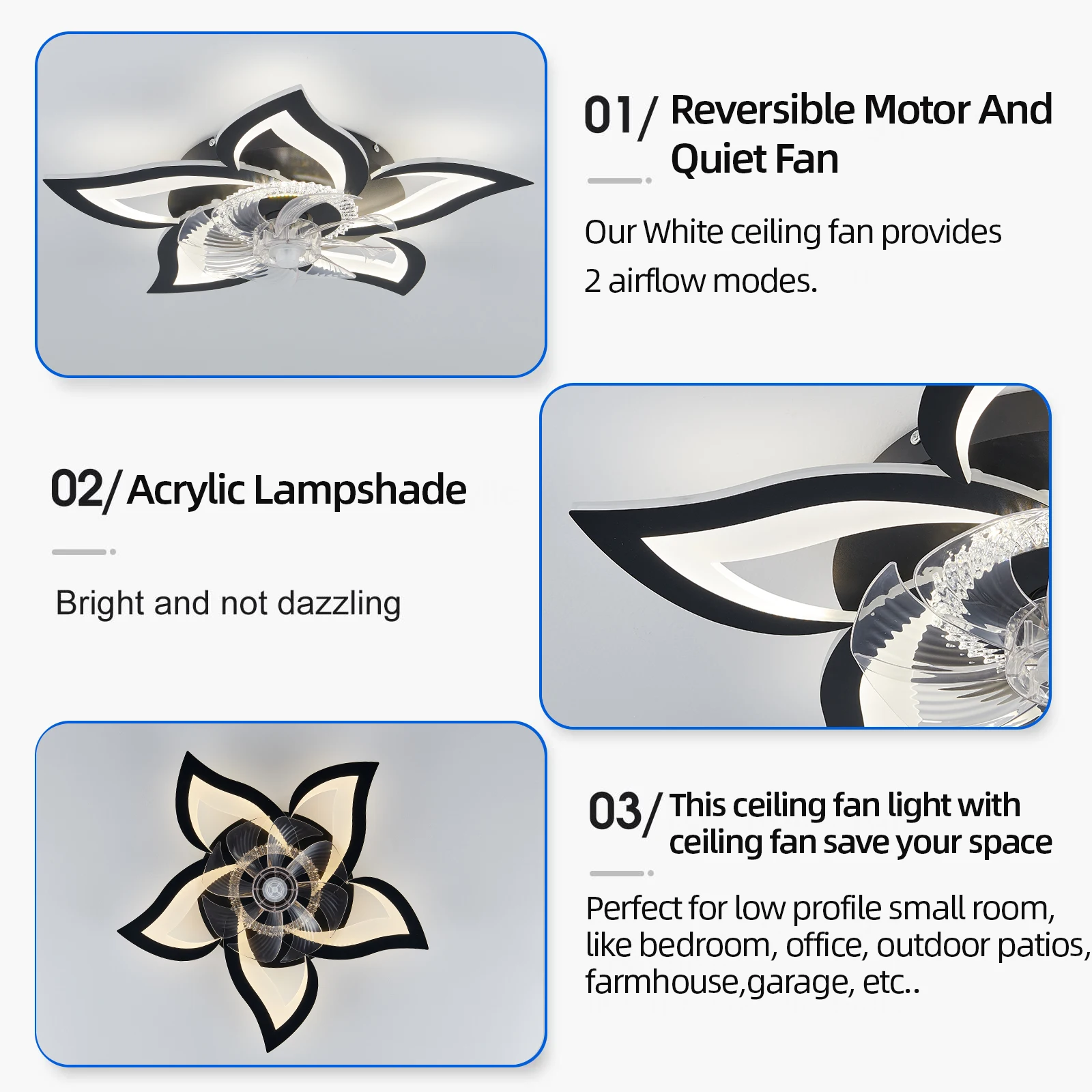 Flower Ceiling Fan Light Cool Summer Creative Electric Fan Lotus Ceiling Lamp Remote Control 6 Speed Ceiling Fan with Light view 6