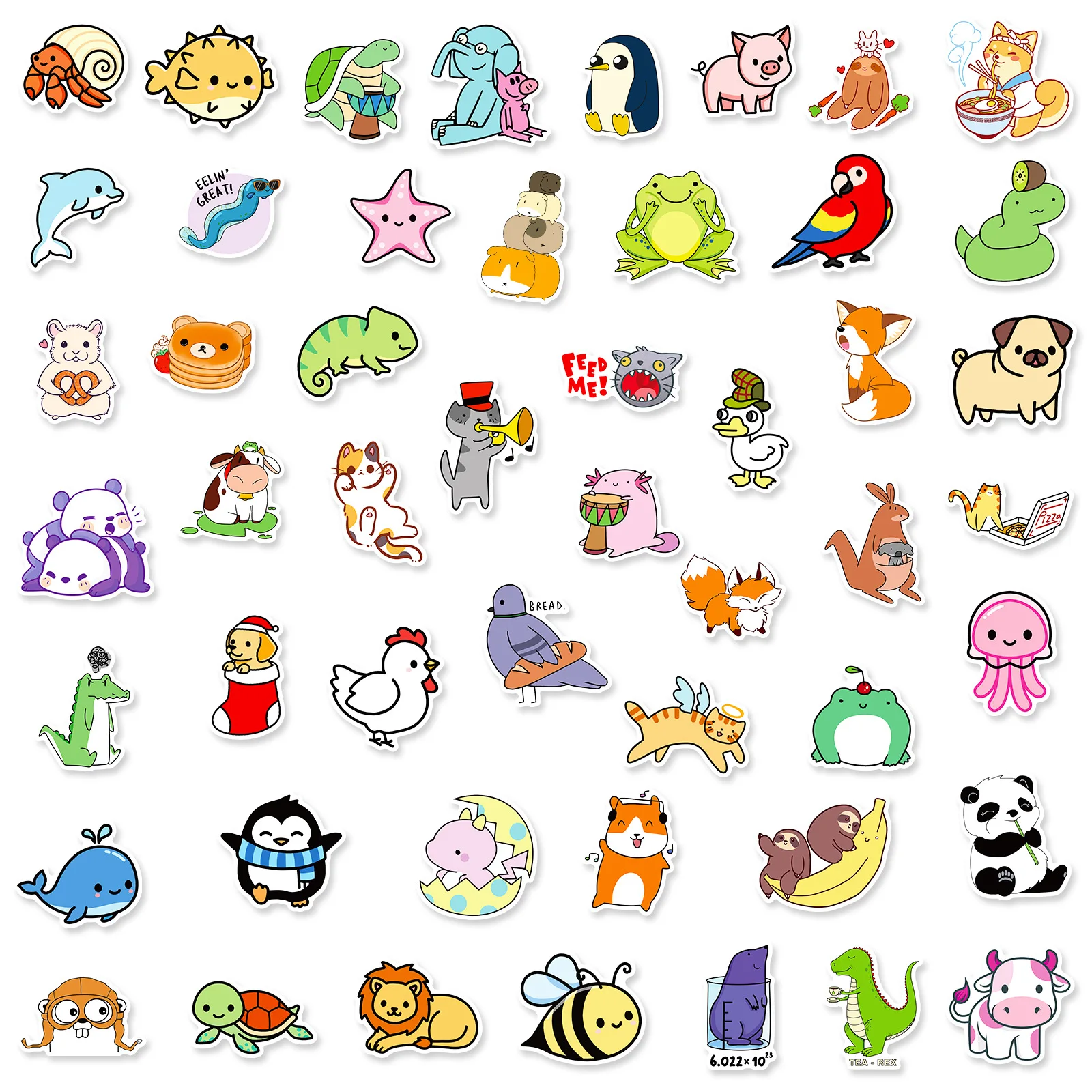 10/30/50/100PCS/Pack Cute Animal Stickers Kindergarten Students Children Reward Cartoon Animal Head Stickers