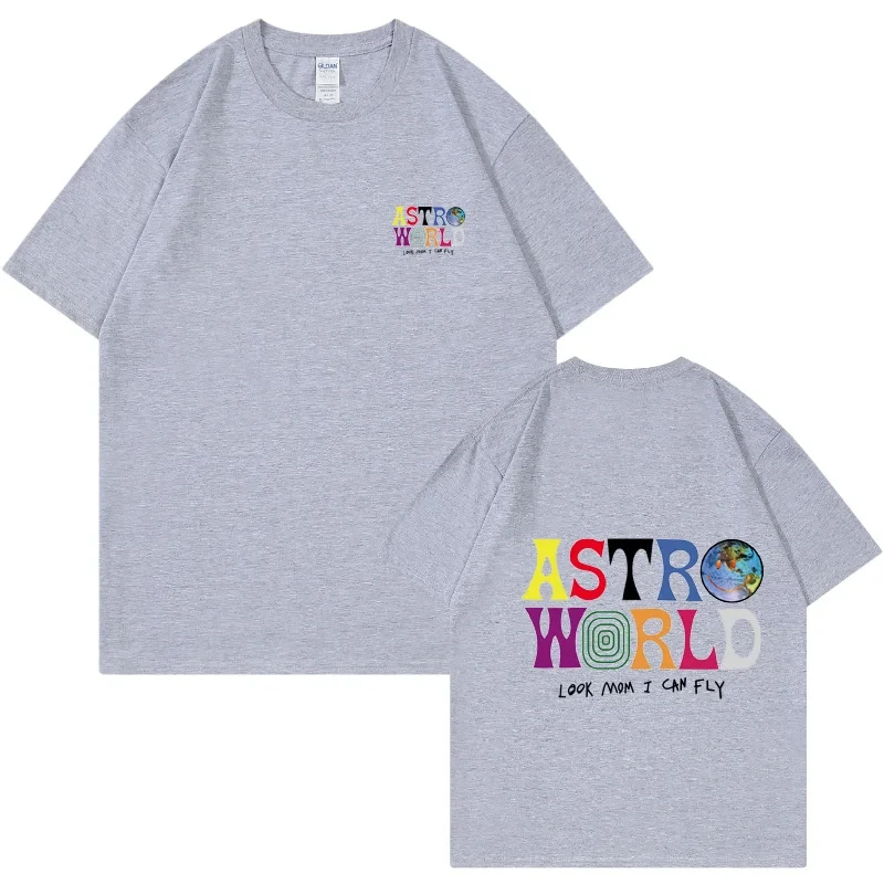 Cactus Jack ASTROWORLD T-shirt Look Mom I Can Fly Letter Print Summer Men Women 100% Cotton T-shirts Hip Hop Streetwear Tee Top