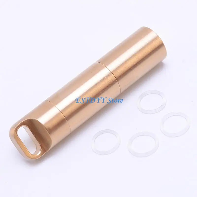 

G6DE Rusts Resistant Multi Compartment Portables Medicines Box with Keychains for Emergencies Pills Hiking Essential